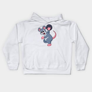 Rat at Bowling with Bowling ball Kids Hoodie